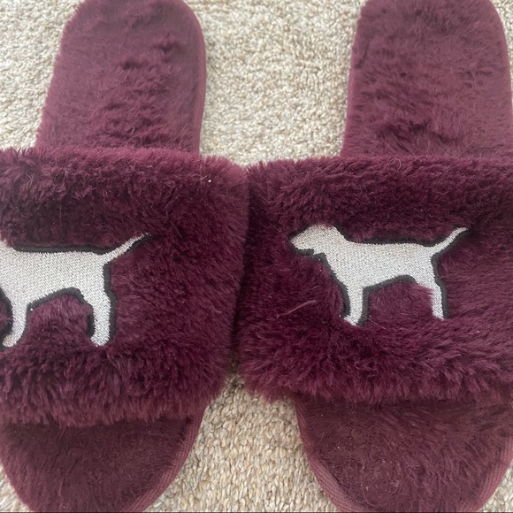 COPY - VS pink plush purple slippers - Picture 2 of 3